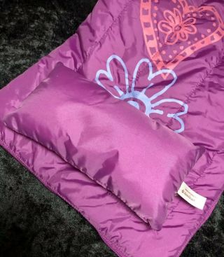 Retired American Girl AG Doll Sleeping Bag Pillow Duffle Set Purple 2