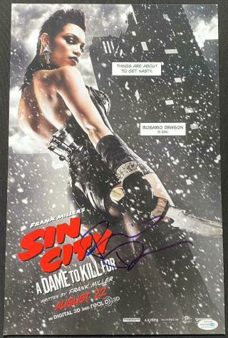 Rosario Dawson " Sin City A Dame To Kill For " Autograph Signed 11x17 Poster Photo