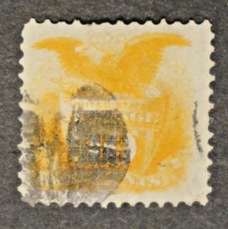 1869 Us S 116,  10c Shield And Eagle,  Yellow Pictorial Stamp,