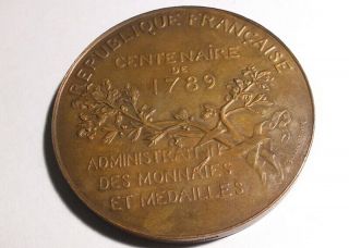 France - World Exhibition 1889 Bronze Art Medal By Dupuis,  50 Mm,  70 Gr