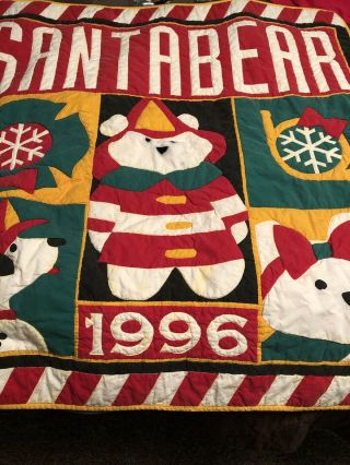 Dayton Hudson Santa Bear 1996 Firefighter Dog Miss Quilt Blanket Christmas Htf