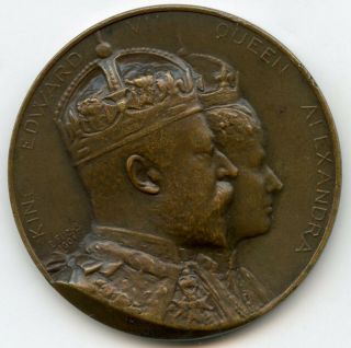 1901 Great Britain King Edward Vii Queen Alexandra Coronation Medal By Fuchs