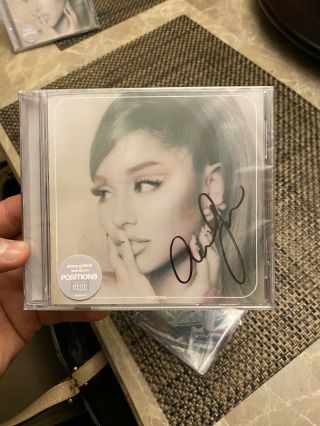 Ariana Grande Hand Signed Cd Positions Autographed Full Longer Signature Rare