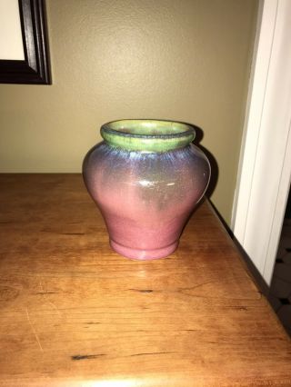 Antique Fulper Arts And Crafts Pottery Vase Marked Rafco Great Color An Conditon