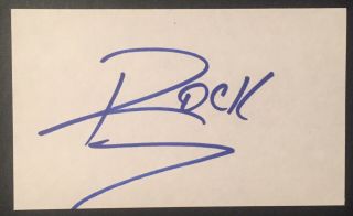 The Rock Dwayne Johnson Signed 3x5 Index Card Exact Proof