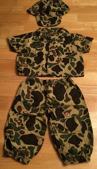 Corky Doll Outfit Camo Army Military Pants Shirt Cap Playmates Toys Inc