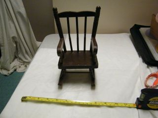 Cute Vintage Wooden Doll Or Bear Rocking Chair 8.  5 " Tall X 6 " Long X 5 " Deep
