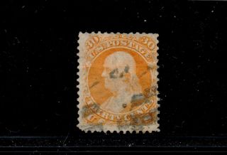 Us Stamp Sc 71.  1861 - 62.  30c Franklin.  Orange