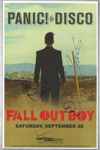 Panic At The Disco Autographed Concert Poster Spencer Smith,  Brendon Urie