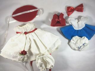 2 Vintage Outfits For Ginny - Creamy Vanilla Gown & Dress W - Vest (no Dolls)