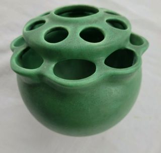 Vintage Green Ceramic Pottery Flower Frog Vase Multitiered Mccoy Or Weller ?