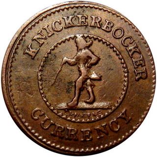 1863 Knickerbocker Currency For Public Accomodation Patriotic Civil War Token