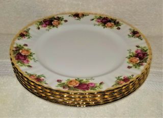 5 Royal Albert Old Country Roses 1962 Dinner Plates - 10 - 3/8 "