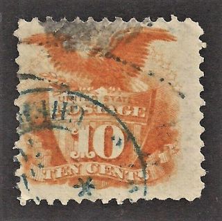 Sc 116 10c Eagle Yellow With Cherbourg France Town Cancel In Blue As Pictured