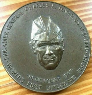 Charles Chuck Yeager Bronze Medallion Medal.  World 