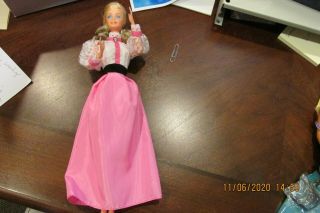 1966 Philippines Barbie Doll In White Lace And Pink Dress Flex Waist