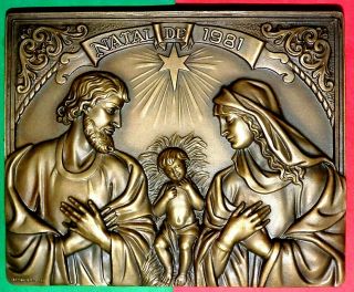 Nativity / Wise Men / Big Bronze Medal By Antunes / 457 Grams