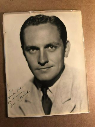 Fredric March Rare Very Early Vintage Autographed 7/9 Photo 1930s