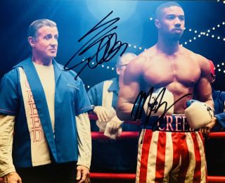 Creed Sylvester Stallone & Michael B.  Jordan Hand Signed 8x10 Adonis Creed Rocky