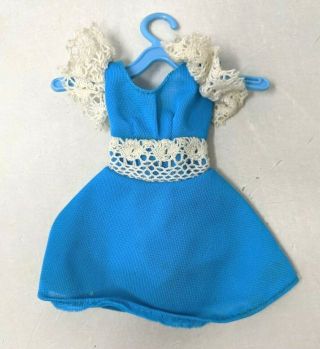 Vtg 1970s Mattel Barbie Francie Doll Hair Happenin 1122 Blue & White Mini Dress