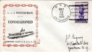 1938 Us Navy Aircraft Carrier Uss Enterprise (cv - 6) " Commissioned "