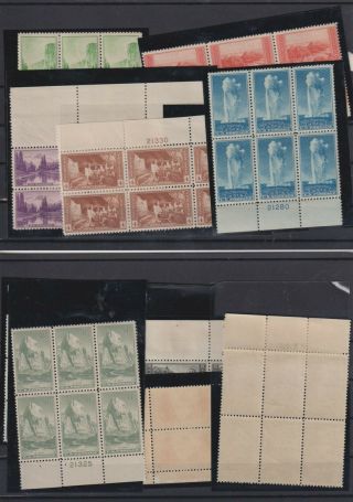Usa National Parks 1934 Complete Set Of Plate Blocks Of 4,  All Mnh (j66)