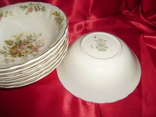 7 Rare Vintage Marlborough W.  H.  Grindley ROYAL PETAL Kashmir Soup/Cereal Bowls 2