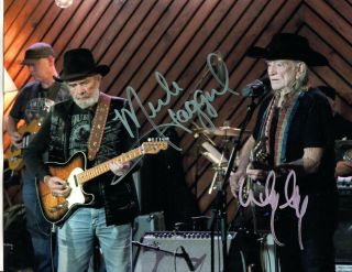 Willie Nelson Merle Haggard - =2= - Legends Hand Signed Autographed Photo W/coa