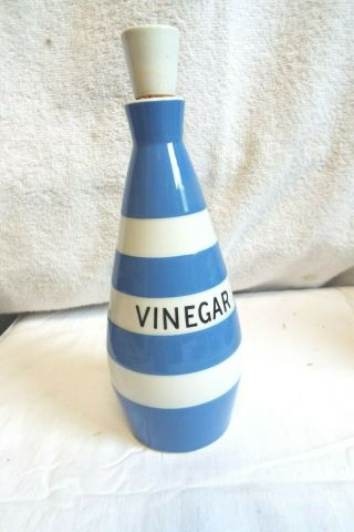 Vintage Blue/white Cornishware T.  G.  Green England Green Mark Vinegar Bottle Lid