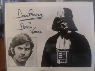 David Prowse Darth Vader Signed 8x10 Star Wars Autograph Dave Promo Photo Sith