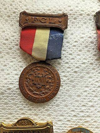 Daughters Of Civil War Bronze Badges Fcl & Chaplan Color/preservation