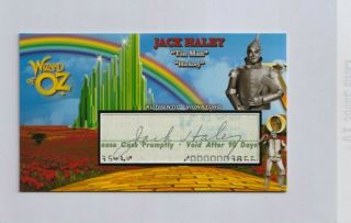 Jack Haley The Wizard Of Oz Tin Man Signed Autograph Card