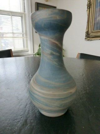 Very Small Chip On Foot Old Vintage Swirl Niloak Vase With Early Mark Arts Craft