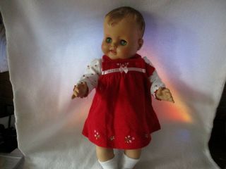 18 " Vintage Sleep Eye Jointed Rubber Baby Doll Drink Wet