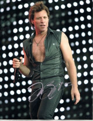 Jon Bon Jovi Autographed Photo Hand Signed W - Singer - Actor - Band Leader