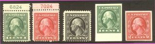 U.  S.  405 - 9 - 1913 1c - 7c Washington ($85)