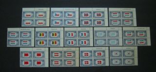 Us Stamps 909 - 921 Overrun Countries Name Blocks Of 4,  Nh,  Vf,  Centering