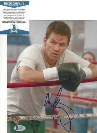 Actor Mark Wahlberg Signed The Fighter Movie 8x10 Photo Beckett Mickey Ward