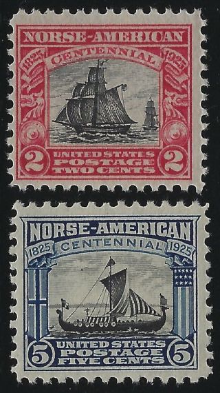 Us Stamps - Scott 620 & 621 - Norse American Issue - Never Hinged (l - 244)