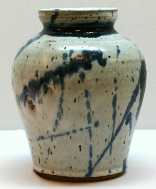 Vintage Studio Pottery Vase Mid Century Mcm Stoneware