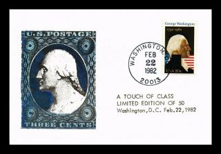 Dr Jim Stamps Us George Washington Touch Of Class Hand Colored Fdc Card
