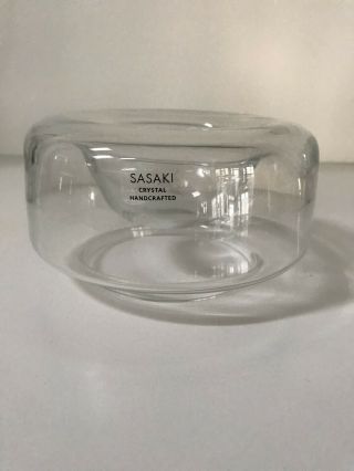 Sasaki Crystal Bowl - Orig Label.  5 X 4,  Rare & Unique