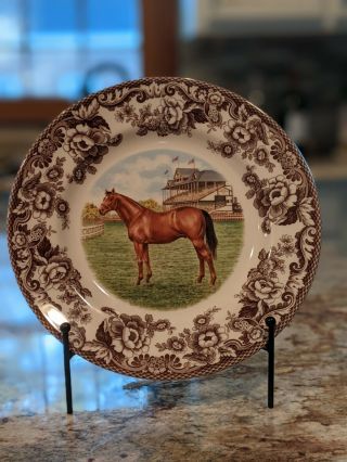 Spode Woodland Horses Thoroughbred,  England: Dinner Plate,  10 3/4 ",