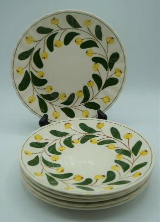 Set Of 6 Blue Ridge Southern Potteries Vntg Plates Autumn Laurel Pattern 8 1/2 "