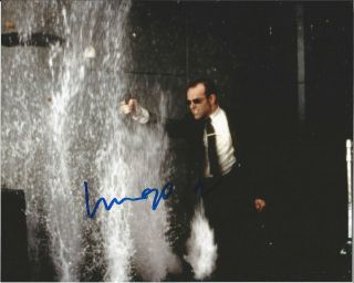 Hugo Weaving Hand Signed Authentic The Matrix " Agent Smith " 8x10 Photo W/coa