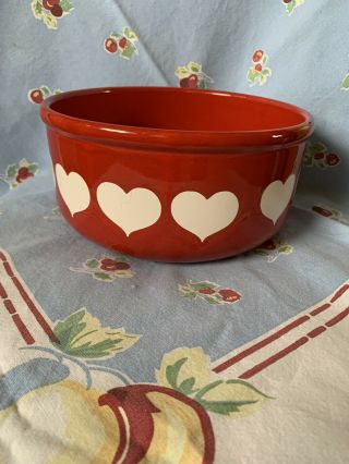 Waechtersbach Red Heart Rare Large Serving Bowl Collectible 8 1/2” Spain