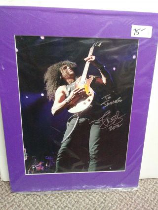 Slash Signed 11 X 14 Photo Pictureautograph Guns N Roses Frame Rare Nm