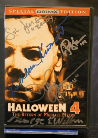 Halloween 4 Special Divimax Dvd With (5) Cast Signatures George P Wilbur Jsa