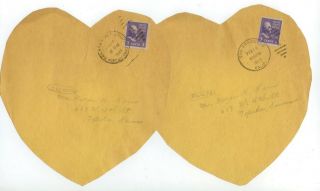 1945 San Francisco California Hand - Made Valentines Prexie Posted To Kansas