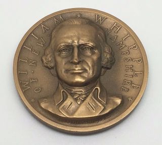 1963 Medallic Art Co.  William Whipple Of Hampshire Bronze Medal